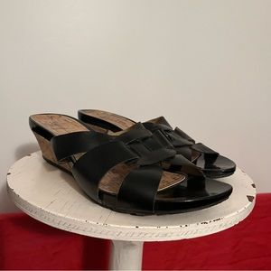 Montego Bay Club (Payless), Black Wedge Sandals, Size 10W